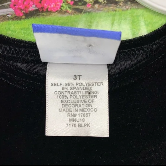 Brooke Lindsay Black Velvet and Pink Satin Party Dress ~ Girls 3T - Picture 5 of 6